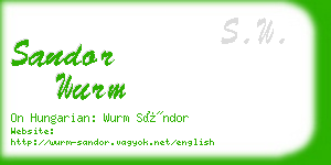 sandor wurm business card